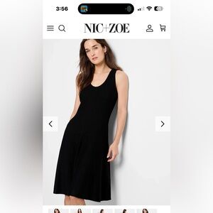 NIC+ZOE Women's Black Twirl Dress NWOT. Sze M